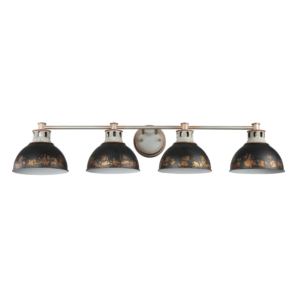 Golden Lighting Kinsley 4-light Vanity in Antique Black Iron shade